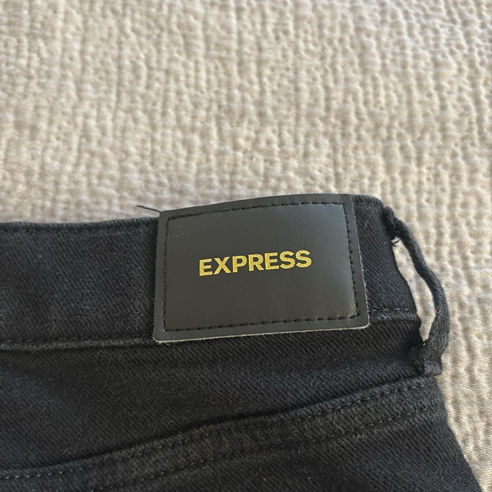 Express 90s Boot High Rise Distressed Jeans - Black - Picture 10 of 10